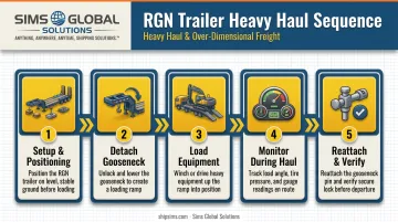 5-step removable gooseneck trailer operation sequence process flow
