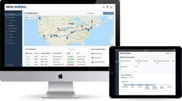 SimsTrak platform dashboard displaying real-time cross-border shipment tracking