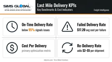 Four key last mile delivery KPIs with performance benchmarks and cost impact data