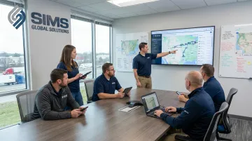 Sims Global Solutions heavy haul team coordinating shipment using SimsTrak platform