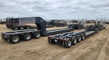 Sims Global Solutions heavy-haul trailer fleet with RGN and multi-axle configurations