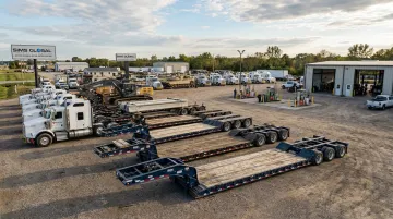 Asset-based heavy haul fleet with RGN and lowboy trailers ready