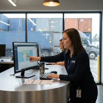 Logistics coordinator tracking international freight