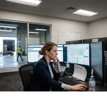 Logistics coordinator tracking expedited freight