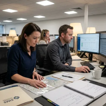 Logistics team planning global project freight shipment