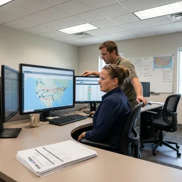 Logistics coordinator tracking long haul freight