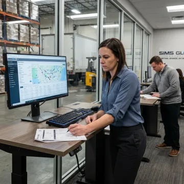 Logistics coordinator tracking freight shipments