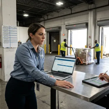 Logistics coordinator tracking LTL freight shipments