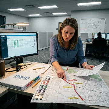 Logistics coordinator planning a heavy haul route