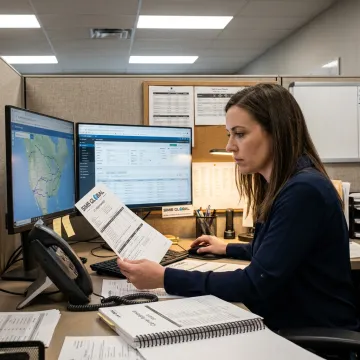 Logistics coordinator tracking cross-border freight