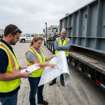 Heavy haul trailer being planned for oversized equipment transport