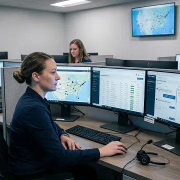Logistics coordinator tracking perishable freight shipment