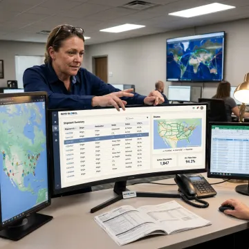 Logistics coordinator tracking international freight