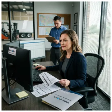 Logistics coordinator tracking aerospace freight