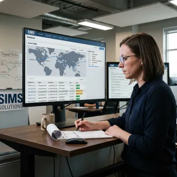 Logistics team tracking ocean freight shipment
