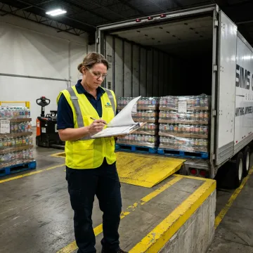Beverage pallets loaded for freight shipping