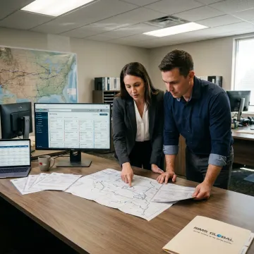 Logistics coordinator planning agricultural equipment transport