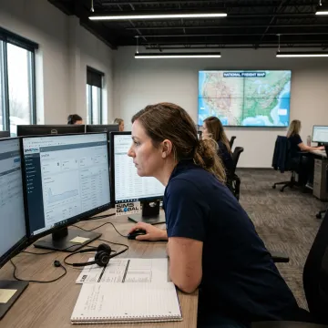 Logistics coordinator tracking expedited freight shipment