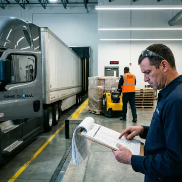 Expedited trucking at a Missouri warehouse dock