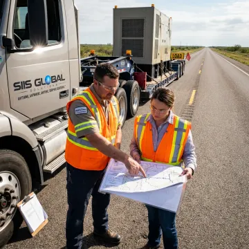 Heavy haul team planning an oversized equipment transport route