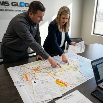 Heavy haul team planning route and permits
