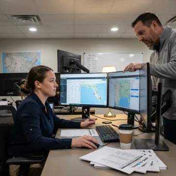 Logistics coordinator tracking refrigerated freight shipment