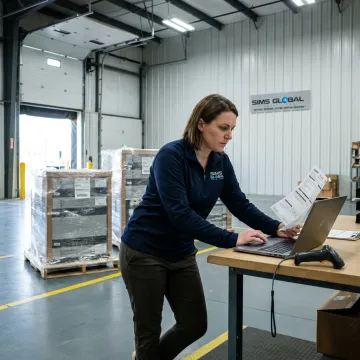 Logistics coordinator planning telecom equipment shipment