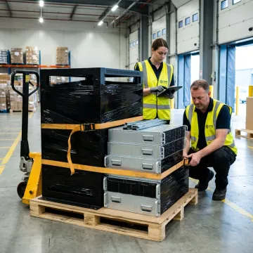 Telecom equipment prepared for secure freight shipping