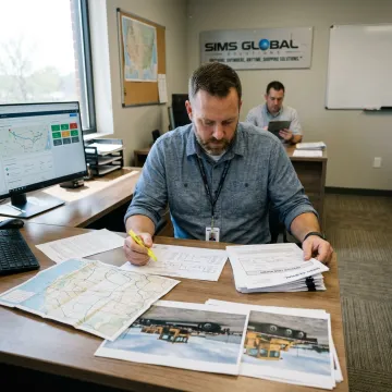 Logistics team planning flatbed shipment