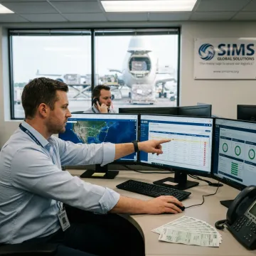 Logistics coordinator tracking urgent air freight