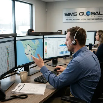 Logistics coordinator tracking freight shipments