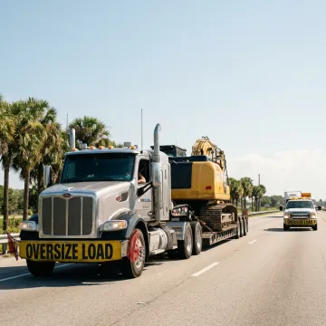 Oversize load transport truck in Florida