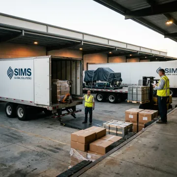Freight trucks and warehouse loading docks in Atlanta