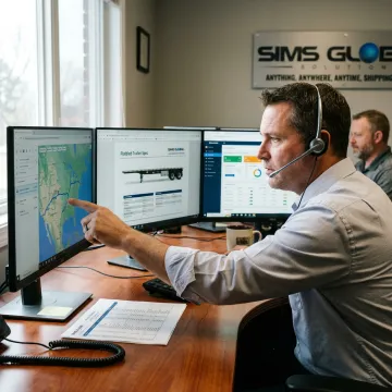 Logistics coordinator planning a flatbed shipment