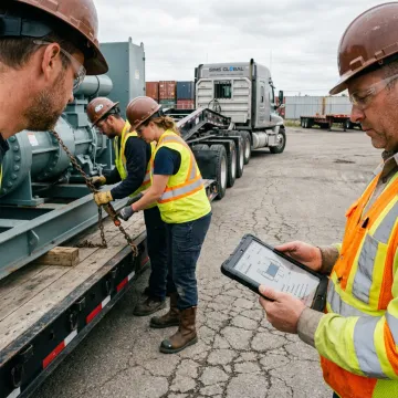 Flatbed truck loading process