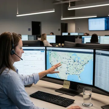Logistics coordinator monitoring refrigerated freight