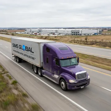 Long haul freight truck on highway