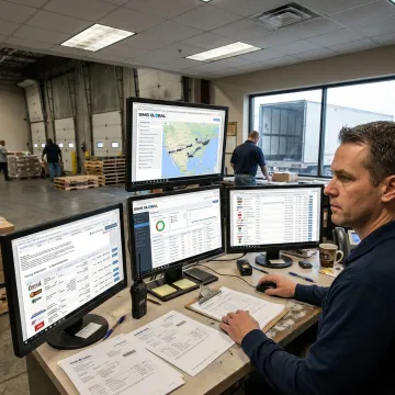 Logistics coordinator tracking specialized freight shipments
