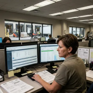 Logistics coordinator tracking LTL freight shipments
