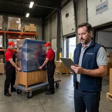 Logistics team coordinating white-glove furniture delivery