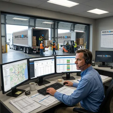 Logistics coordinator tracking Nashville freight shipment