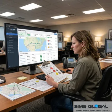 Logistics coordinator planning hazmat freight shipment