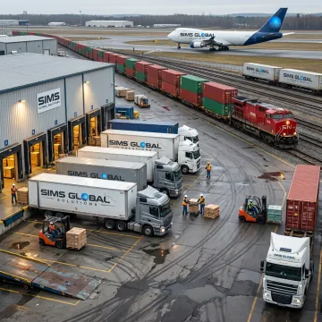 Multi-mode logistics network with trucks and containers