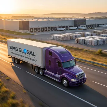 Expedited delivery truck on highway