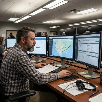 Logistics coordinator tracking expedited freight