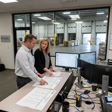 Logistics team coordinating freight shipments