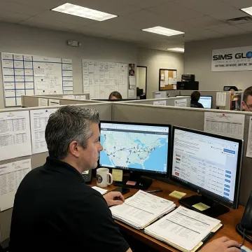 Logistics coordinator planning freight shipment