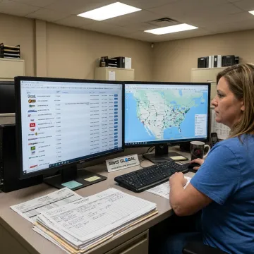 Logistics coordinator planning trailer transportation