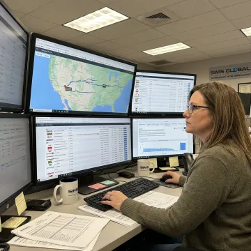 Logistics coordinator tracking freight shipments