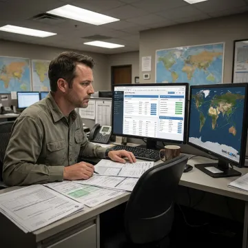 Logistics coordinator tracking international freight